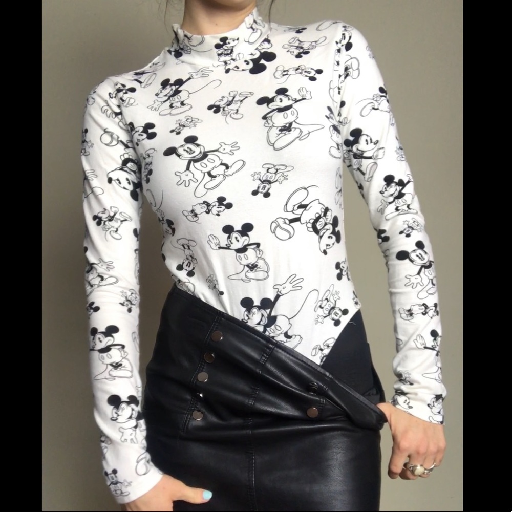 MICKEY MOUSE MOCK TURTLENECK BODYSUIT ONESIE